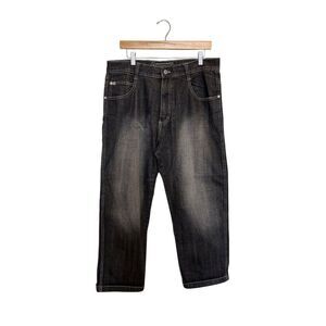 Southpole Y2K Baggy Wide Leg Jeans Men's Size 36 Black Denim
